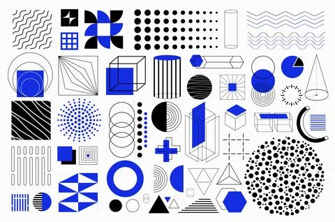 Geometric Shapes Isolated Elements Set Stock Illustration