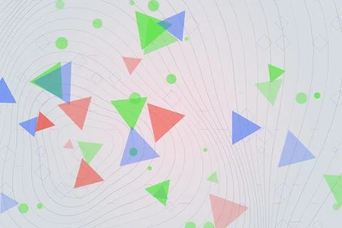 Geometric shapes on a light background with contour lines, abstract design. 库存插图