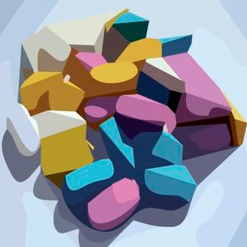 Geometric shapes on a light background Stock Illustration