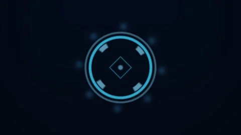 Geometric shapes with light effects in dark background Stock Footage 340317175