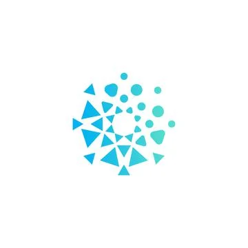 Geometric shapes logo template. Abstract unusual round logo concept. Ideal logo 스톡 일러스트