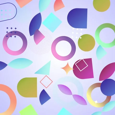 Geometric shapes loop video Stock Footage 304261581