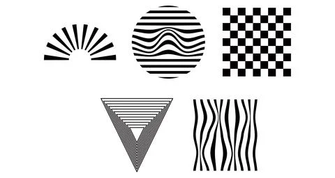 Geometric shapes modern elements. Universal retro futuristic universal tren.. Stock Illustration