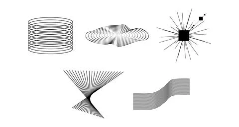 Geometric shapes modern elements. Universal retro futuristic universal tren.. Stock Illustration