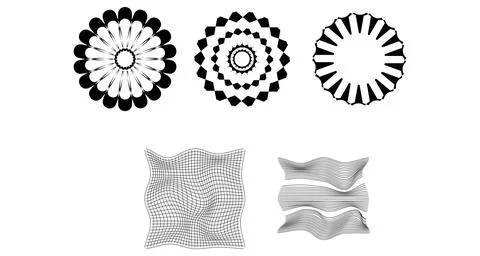 Geometric shapes modern elements. Universal retro futuristic universal tren.. Stock Illustration