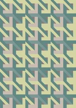 Geometric Shapes. Mosaic - 3D model, optical illusion Illustrazione stock