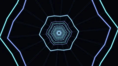 Geometric shapes in motion create a visual pattern of light lines Stock Footage 337073485