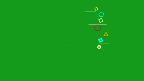 Geometric shapes motion graphics with green screen background Stock Footage 135708574