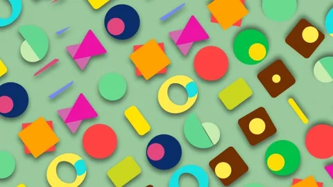 Geometric shapes moving in different motion background Stock Footage 265140983