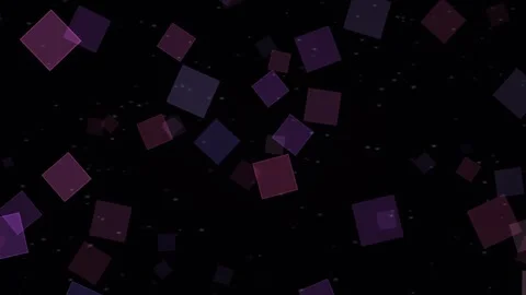 Geometric shapes overlap and float in purple and violet hues Stock Footage 329897760