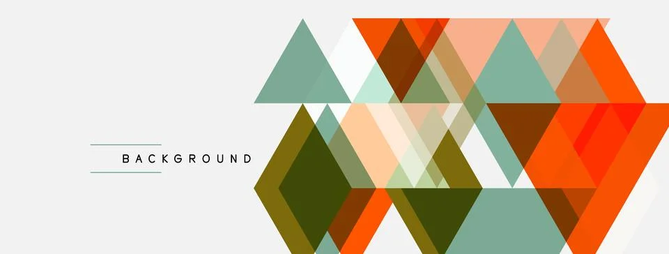 Geometric shapes overlap, creating abstract design. Orange, green, brown hues Stock Illustration