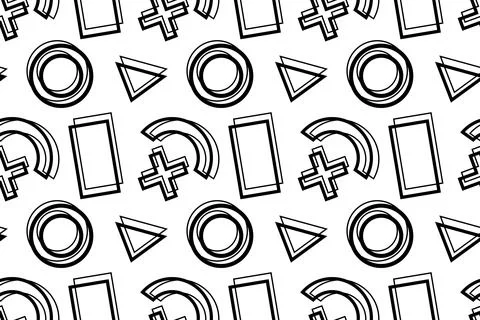 Geometric Shapes Pattern Coloring Page イラスト素材