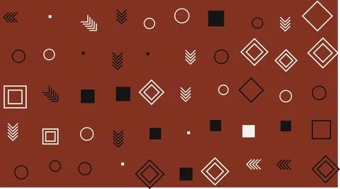 Geometric shapes pattern with dots and lines Stock Illustration