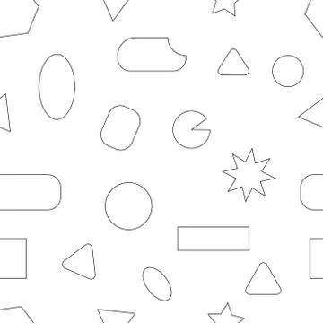 Geometric shapes pattern set. Black and white decotative print for web Stock Illustration