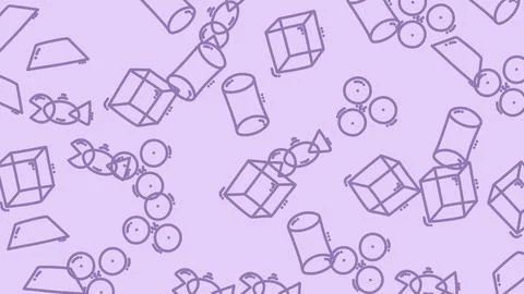 Geometric Shapes Pattern on a Soft Lavender Background. Stock Illustration