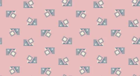 Geometric shapes on pink background Stock Illustration