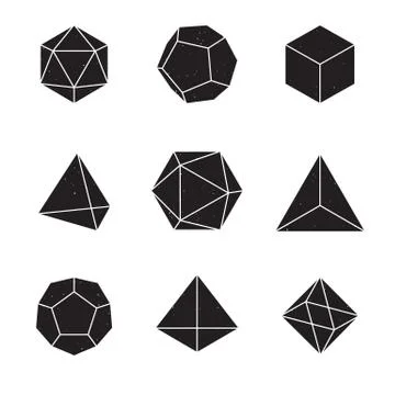 Geometric Shapes - Platonic Solids Illustrazione stock