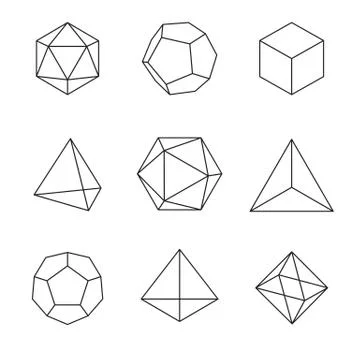 Geometric Shapes - Platonic Solids Stock Illustration