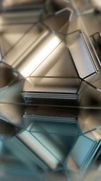 Geometric Shapes reflect light in an abstract scene 스톡 사진