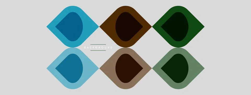 Geometric shapes repeat across light gray background. Diamonds alternate colo Stock Illustration