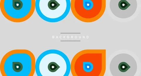 Geometric shapes repeat. Circles contain smaller circles, creating eyelike Stock Illustration