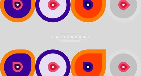 Geometric shapes repeat. Circles, ovals, color variations create modern pat.. Stock Illustration