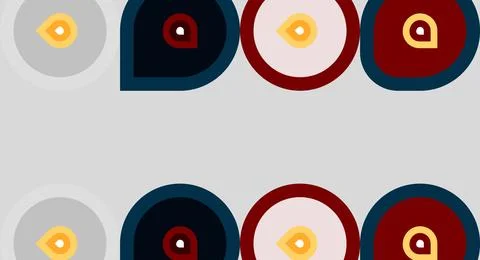 Geometric shapes repeat. Circles, squares, triangles form pattern. Neutral 스톡 일러스트