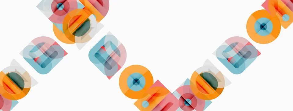 Geometric shapes repeat, creating abstract pattern. Colors include orange, .. Stock Illustration