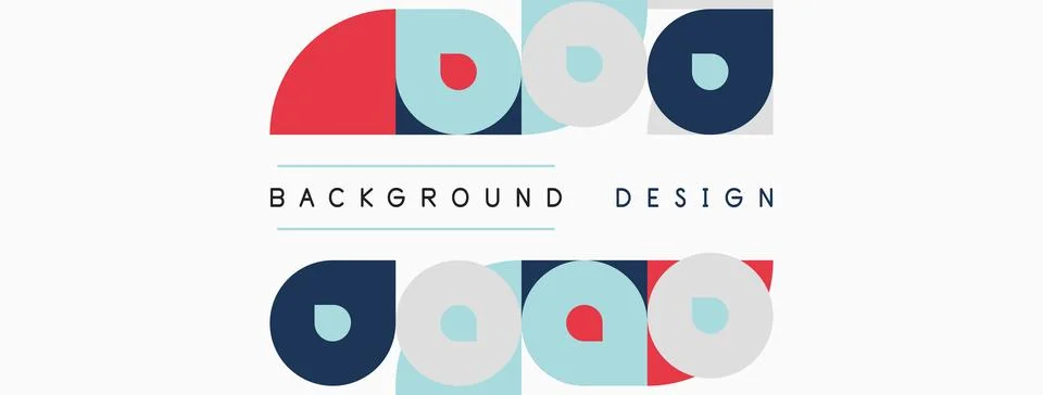 Geometric shapes repeat, creating simple background design. Colors include re 스톡 일러스트