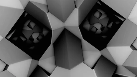 Geometric Shapes in Robotic Tech Tunnels Stock Footage 139736055
