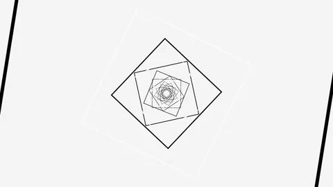 Geometric shapes rotate and form patterns on a light background Stock Footage 337064254