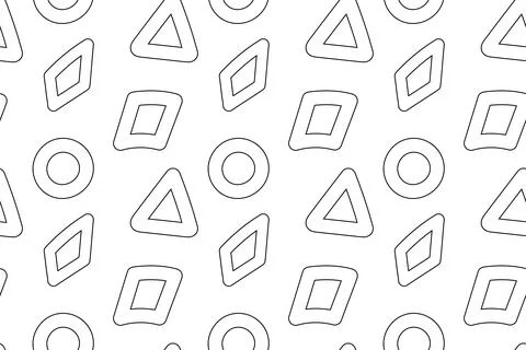 Geometric Shapes Seamless Coloring Pattern イラスト素材