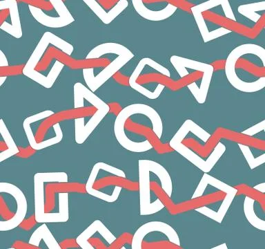 Geometric shapes seamless pattern. Abstract background. Vintage ornament for  Stock Illustration