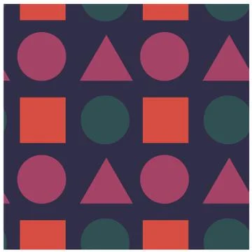 Geometric shapes seamless pattern Stock Illustration