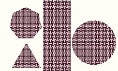 Geometric Shapes with Seamless Patterned Fill Stock Illustration