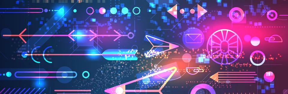 Geometric shapes set different figures and arrows collection financial Stock Illustration