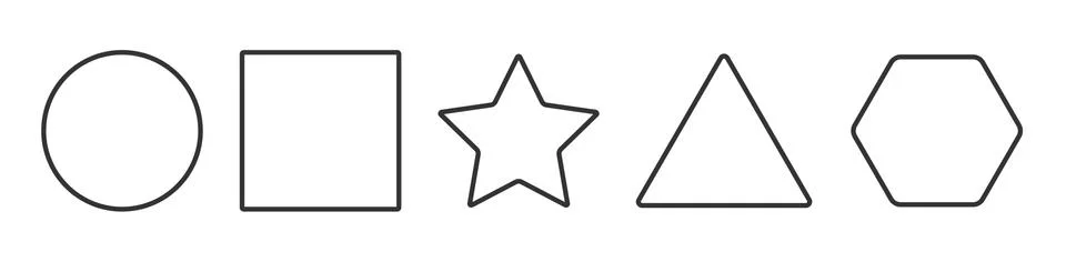 Geometric shapes set of icon vector Stock Illustration