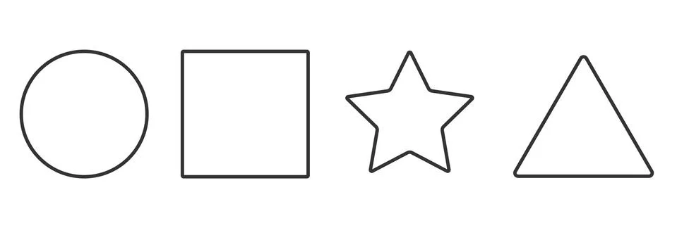 Geometric shapes set of icon vector Stock Illustration