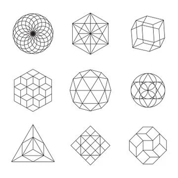 Geometric Shapes Set Stock Illustration