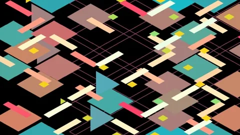 Geometric Shapes Sliding Loop Animation. Stock Footage 296544462