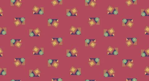 Geometric shapes on soft red Stock Illustration