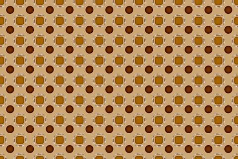 Geometric shapes square and circle in seamless pattern on beige background Illustrazione stock