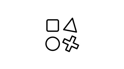 Geometric Shapes Square Triangle Circle Cross Icon Stock Footage 335591763
