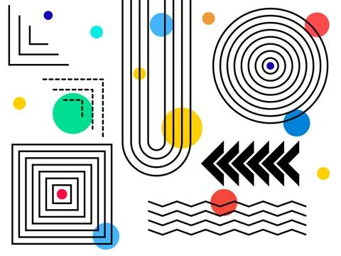 Geometric shapes stroke Stock Illustration