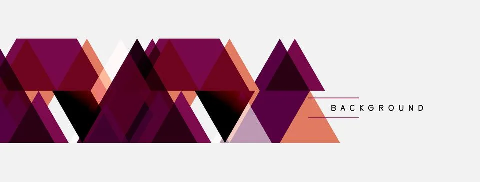 Geometric shapes, triangles, rectangles create abstract design. Purple, orang Stock Illustration