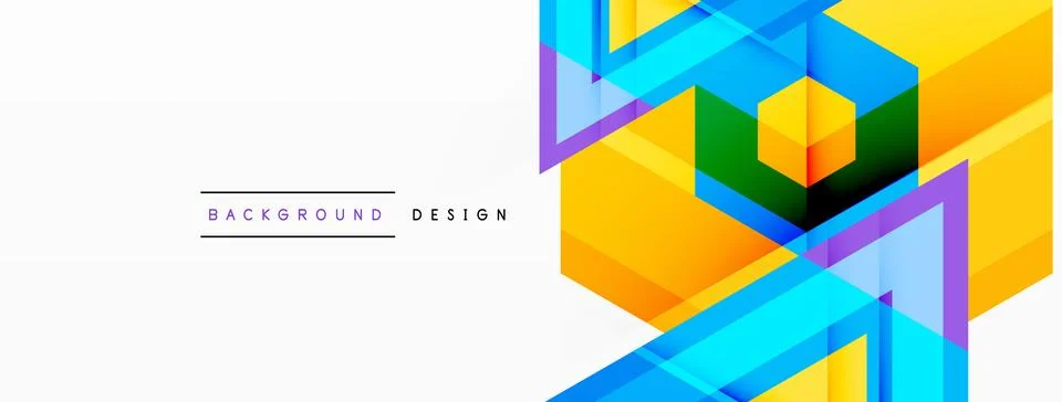 Geometric shapes vector design with dynamic shadow effect features a captivating Stock Illustration