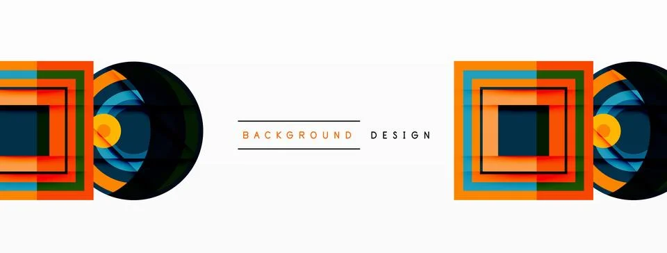 Geometric shapes vector design with dynamic shadow effect features a captivating Stock Illustration