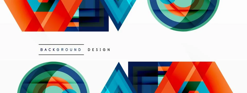 Geometric shapes vector design with dynamic shadow effect features a captivating Stock Illustration