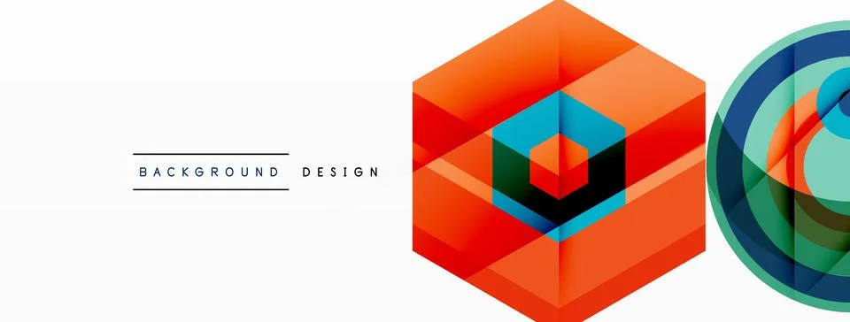 Geometric shapes vector design with dynamic shadow effect features a captivating Stock Illustration
