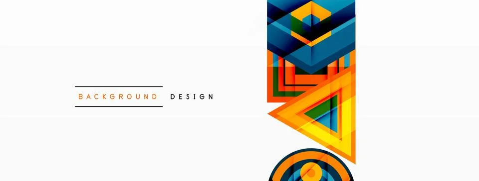 Geometric shapes vector design with dynamic shadow effect features a captivating Stock Illustration